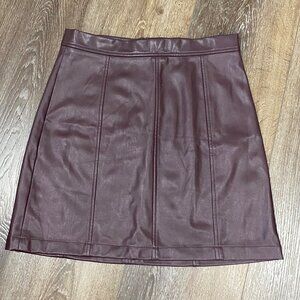 Banana Republic burgundy faux leather pencil skirt size 8